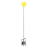 FikaLife Hochwertiger Honiglöffel-Rührer aus Edelstahl in Lebensmittelqualität 304 mit langem Griff Rührstab Take Honey Tool(Yellow)
