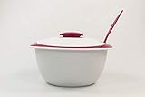 Tupperware Thermo-Duo 3,5 L weiß Brombeere + Servierlöffel Servieren Warmhalten Iso-D