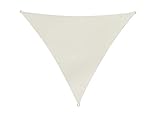 Lumaland Sonnensegel inkl. Befestigungsseile - Dreieck 3x3x3 m - 160 g/m² Polyester mit doppelter PU-Beschichtung - UV-Schutz 30+, wasserabweisend, atmungsaktiv, wetterbeständig - Elfenb