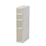 Schmaler Badezimmerschrank,Tall Tower Storage Cabinet mit Schubladen,Unabhängiger Boden-Aufbewahrungswagen mit Rollen, geeignet für schmale Schlitzlagerung in Bad, Küche, W