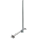 PremiumX Basic X120-48 SAT TV Teleskop-Dachsparrenhalter 120cm Mast 48mm Stahl feuerverzinkt Dach-Sparren-Halterung für Satelliten-Antenne Satellitenschüssel Kabeldurchführung
