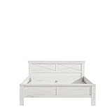FORTE Kashmir Bett, Holzwerkstoff, Pinie Weiß, B x H x T: 191.3 x 99.4 x 210