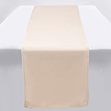 ZTDOLL Tischläufer 33 X 270 cm Tischläufer Beige, Einfarbig Tischläufer Satin Tischläufer Luxus Weicher Samt Tischläufer für Party Urlaub Hochzeit Gathering
