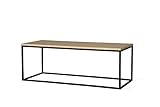 Skandinavische Deko von Elensen - Wohnzimmer Tisch für Couch – Handgefertigt Modern Wohnzimmertisch aus Holz und Metall (Black, Eiche)