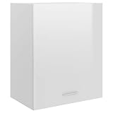 vidaXL Hängeschrank 2 Regalböden Küche Schrank Einbauküche Küchenzeile Küchenmöbel Oberschrank Küchenschrank Hochglanz-Weiß 50x31x60cm Spanp