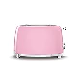 YWAWJ Brotbackautomat, Brot-Toaster 2 Scheibe mit 3 Einstellungen Backen/Abtauung/Wiedererweihr und Krümelschale Edelstahl Wide Slot Toaster Singted (Color : Pink)