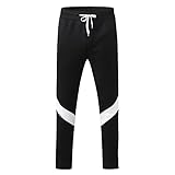 BIBOKAOKE Herren Fleece Sporthose Einfarbig Jogginghose Herbst Winter Warme Laufhose Mode Patchwork Freizeithose Bequeme Fitness Trainingshose Sweatpants Arbeitshose Chino Hosen S