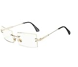 Square Ultra-Small Frame Sonnenbrille für Frauen Männer Rectangle Retro durchsichtige Linse randlose Sonnenb