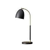 YDSLZQ Modern LED Tischlampe Schlafzimmer Nachtzähler Oval Lampenschirm Schreibtischlampe Home Dekorative Tischlampe Arbeitszimmer Leselampe (Color : Black, Switch Type : Button)