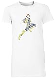 Captain Falcon Typography - Justice is Served! Damen Lang T-Shirt Kleid Weiß Women's Long Tee Dress W