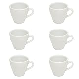 Gastro Spirit - 6 teiliges Espresso-Tassen - Weiß, 90 ml, Porzellan, dickwandig, spülmaschinenfest, 6er Tassen Set - italienisches und zeitloses Desig