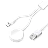 JUSTWEIXING Portable Smart. USB Ladegerät 2 in einem magnetischen kabellosen Ladegerät for Apple Watch Stromkab