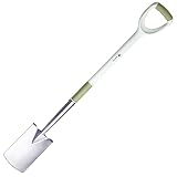 JonesHouseDeco Edelstahl-Randspaten, ergonomischer D-Griff, Stahlstiel mit PP & TPR-Beschichtung, tolle Gartenschaufel für Heimwerker, Graben, Garteneinfassung, 107 cm #T524A00