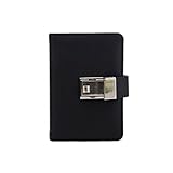 YHYH Notizbuch Personalisiertes Notebook-A6 Mini-Notizblock Multifunktionale Reise Tragbare Taschentagebuch Mit Passwortsperrschutz Desktop-Notebook (Color : Black)