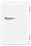 Exquisit Mini-Kühlschrank RKB 60-14 A++PV | Retrostyle | 70 Liter | Glastür | 3 Glasablagen | Weiß