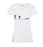 DREI Biathlon Stellungen Frauen Lady-Fit T-Shirt Weiß L - shirt84
