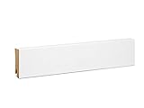 KGM Sockelleiste Express Modern – Weiß folierte MDF Fußbodenleiste – Maße: 2500 x 19 x 60 mm – 1 Stück