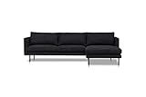 Kabs Polsterwelt Ecksofa Kaidon 158 x 262 x 82 cm grau Longchair rechts Sofa in L-Form Moderne Eckcouch mit pflegeleichten Bezug und filigranen Metallfüßen Eckcouch Rücken echt bezog