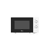 Midea Element MCM208MMWP Mikrowelle ohne Grill, 20 l, 700 W, 5 Leistungsstufen, Auftauzeit oder Gewicht, schwarzes Glas mit weißem R