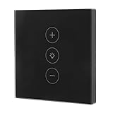 Wifi Smart Dimmer Switch, Multifunktions-Sprach-Touch-Phone APP Fernbedienung Timing für Househlod 110-240V(Schwarz)