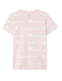 Champion Mädchen Seasonal AC Logo Allover Crewneck T-Shirt, Rosa, 9-10 J