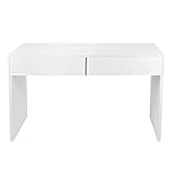 TBNB Computertisch, Workstation Laptop Schreibtisch Spanplatte Weiß Modern für Z