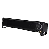 Computer-Lautsprecher, RGB-Computer-Soundbar, Stereo-HiFi-PC-Soundbar mit Kabel, Kabelgebundener PC-Lautsprecher mit Mikrofon für Computer-Laptop-Tablet-T
