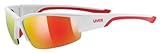 uvex Unisex – Erwachsene, sportstyle 215 Sportbrille, white red/red,