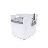 FEIYIYANG Katzentoilette Clamshell CAT Wurf Box Super große halb geschlossene Top-Einstieg großer Raum mit Sandkatze-WC mit Schaufel Katzenklo (Color : White)