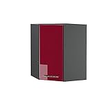 Vicco Eck Hängeschrank 57 cm Küchenschrank Hängeschrank Küchenzeile Fame-Line (Bordeaux Hochglanz)