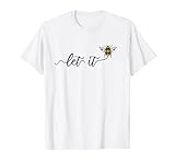 Let It Bee Handgezeichnetes Süßes Bienen Imker Line Art Dame T-S