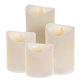 ToCi LED-Kerzen 4er Set | flammenlose Echtwachskerzen mit Fernbedienung | elektrische Kerzen | Elfenb