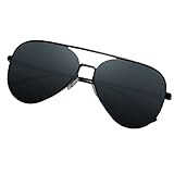 Guo-Me Sonnenbrillen Pilotenbrille Polarisierte Sonnenbrille Für Herren Und Damen Brillen Fahrerspiegel (Color : Black, Size : 61x15x140mm)