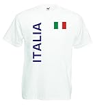 World-of-Shirt Italia/Italien Herren T-Shirt Trikot|weiß L