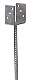 U-Pfostenträger zum Einbetonieren für Pfosten 8 cm 81 mm mit Dolle 400 mm lang