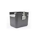 Katzentoilette Clamshell CAT Wurf Box Super große halb geschlossene Top- Einstieg großer Raum mit Sandkatze- WC mit Schaufel Katzenklo (Color : Gray)