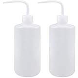 2 Stück Spritzflasche Kunststoff Waschflasche Squeeze Flasche Laborflasche Gießflasche mit Schmalem Mund Quetschflasche Condiment Flaschen Tattoo Waschflasche für Pflanzen Garten Blumen Labor 500