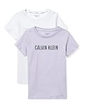 Calvin Klein Mädchen 2PK TEES T-Shirt, Lavenderice/Pvhwhite, 8/10/2020