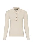 HALLHUBER Polopullover in Rippstrickverarbeitung figurbetont Milch, 36
