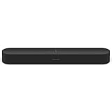 Sonos Beam Smart Soundbar, schwarz – Kompakte TV Soundbar für Fernsehen & Musikstreaming mit WLAN, Alexa Sprachsteuerung, Google Assistant & HDMI ARC - AirPlay kompatibler Musik- & TV Lautsp