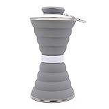 Fahrrad Wasserflasche Faltbare 500ml zusammenklappbare weiche Kessel Outdoor Fitness Radfahren Reiten Camping Silikon Wasser Trinkflasche Becher Fahrrad-Wasserflaschenhalter-Kit ( Size : Grey )