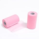 ZADAWERK® Tüll - 15 cm x 45 m - Rosa - 1 Rolle - Tisch-Deko - Hochzeit - Weihnachts-Tüll - Geschenk - Schleife - Schleier - T