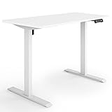 ESMART Germany ETX-121WW 120x60cm Weiß Ergonomischer Steh-Sitz-Schreibtisch Stufenlos elektrisch höhenverstellbar 71-121cm 3X Memory Aktivitätserinnerung Soft-Start/Stopp Schnelle Montag