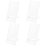 AHANDMAKER 4 Stück klare Acryl-Notiztafel, Mini-Memotafel, Anzeige, Schild, Löschtafel, Handy-Ständer für Zuhause, Wohnheim, Büro, Geschäfte (7,6 x 15,2 cm)