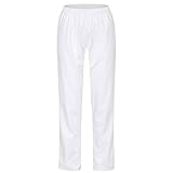 DESERMO Schwesternhose | Schlupfhose mit Gummibund & Tunnelzug Kordel | Waschbar bei 90 Grad hygienisch | Medi Hose mit optimiertem Stoffgewicht (195 g/m²) höhere Blickdichte, Farbe: Weiß, Size 52