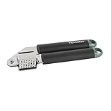 Progress® BW09575GEU7 Shimmer Knoblauchpresse, strapazierfähiger Edelstahl, Soft-Touch-Griff mit grünem Überzug, einfache Reinigung