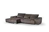 Mivano Eckcouch Orion / Großes Ecksofa mit XL-Recamiere inkl. Relaxfunktion, Kopfteilfunktion und Kissen / 307 x 73 x 186 / Velours, G