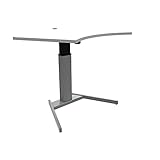 Certeo Schreibtisch elektrisch höhenverstellbar | Trapezform | mit Rollen + Akku | BxL 920 x 1380 mm | Gestell 501-19 7S095 Silber | Weiß | Büromöbel Robust Home O