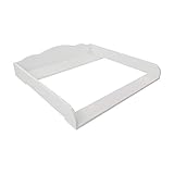 Puckdaddy Wickelaufsatz Max – 80x78x15 cm, Wickelauflage aus MDF-Holz in Weiß, hochwertiger Wickeltischaufsatz passend für IKEA Malm Kommoden, inkl. Montagematerial zur Wandbefestigung