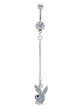 Blauer Zirkonia Jeweled Playboy Hase Charm B